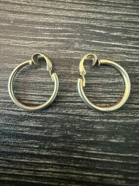 Vintage L.H. Segal Clip-On Gold-Tone Medium Hoops